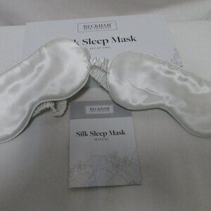 Beckham Hotel Collection 100% Silk Mulberry Sleep Masks white Set 2 NEW NIB NWT